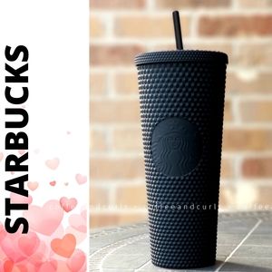Starbucks Matte Black Tumbler Studded Soft Touch Cold Cup 24oz Venti